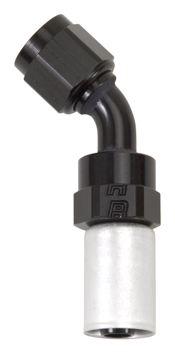 Russell 610533 Pro Classic 45 Deg. Crimp On Hose End; Black/Silver; -8AN; - Truck Part Superstore