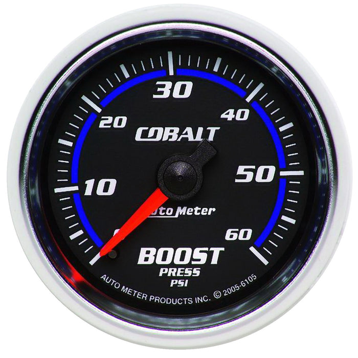 AutoMeter 6105 GAUGE; BOOST; 2 1/16in.; 60PSI; MECHANICAL; COBALT - Truck Part Superstore