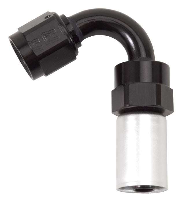 Russell 610613 Pro Classic Crimp On 120 Deg. Tight Radius Hose End; Black/Clear; -10AN; - Truck Part Superstore