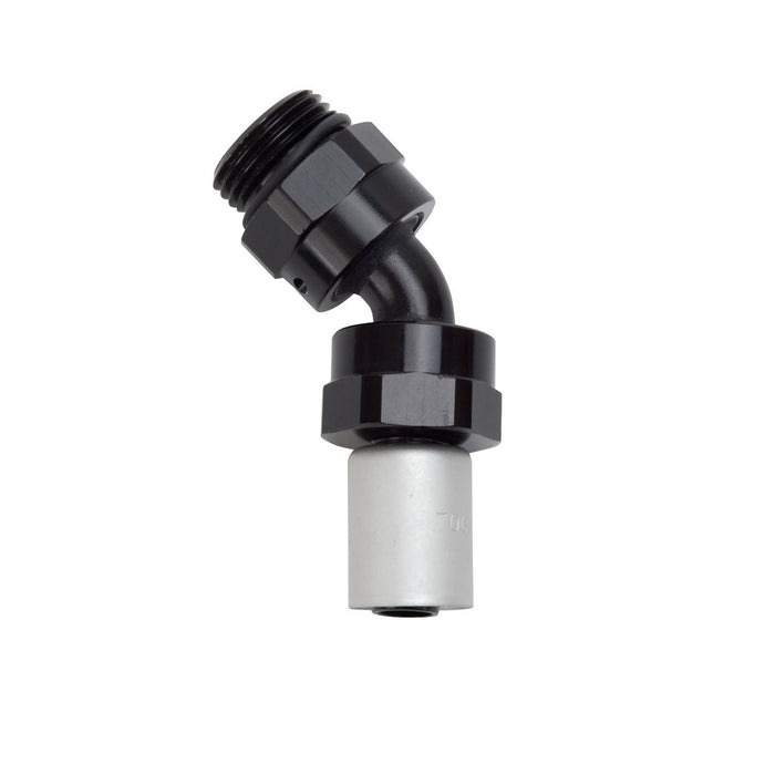 Russell 610830 Crimp On Hose End; -8 SAE Port Male To -8 Hose; 45 Degree; Black Anodized; - Truck Part Superstore