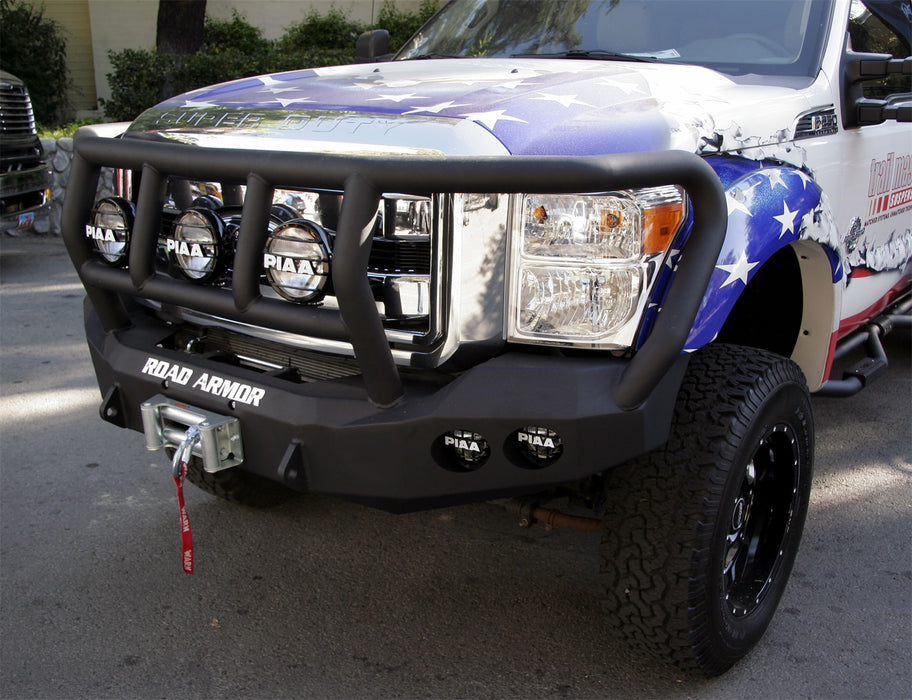Road Armor 61102B Stealth Winch Front Bumper; Titan II Guard; Satin Black; - Truck Part Superstore