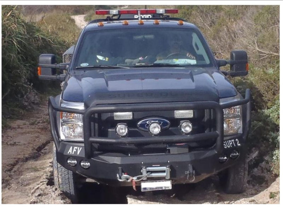 Road Armor 61105B Stealth Winch Front Bumper; Lonestar Guard; Satin Black; Round Fog Light Holes; - Truck Part Superstore
