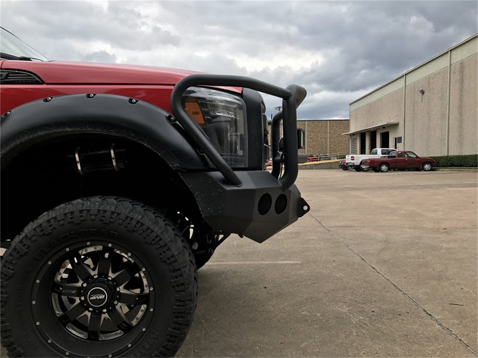 Road Armor 61105B Stealth Winch Front Bumper; Lonestar Guard; Satin Black; Round Fog Light Holes; - Truck Part Superstore
