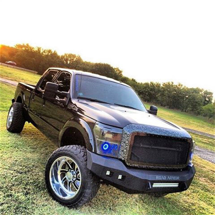 Road Armor 611R0B-NW Stealth Non-Winch Front Bumper; Satin Black; Square Fog Light Holes; - Truck Part Superstore