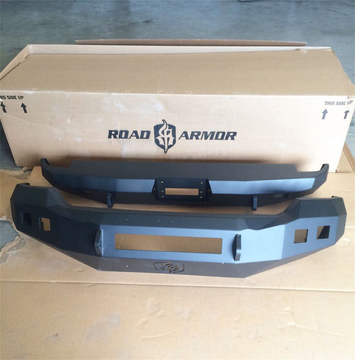Road Armor 611R0B-NW Stealth Non-Winch Front Bumper; Satin Black; Square Fog Light Holes; - Truck Part Superstore