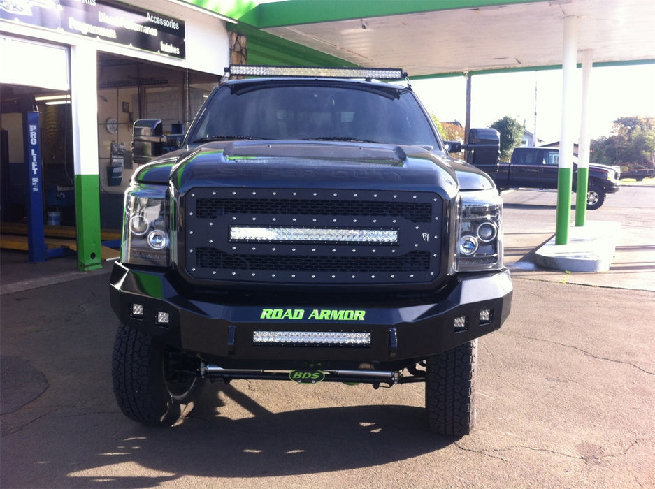 Road Armor 611R0B-NW Stealth Non-Winch Front Bumper; Satin Black; Square Fog Light Holes; - Truck Part Superstore
