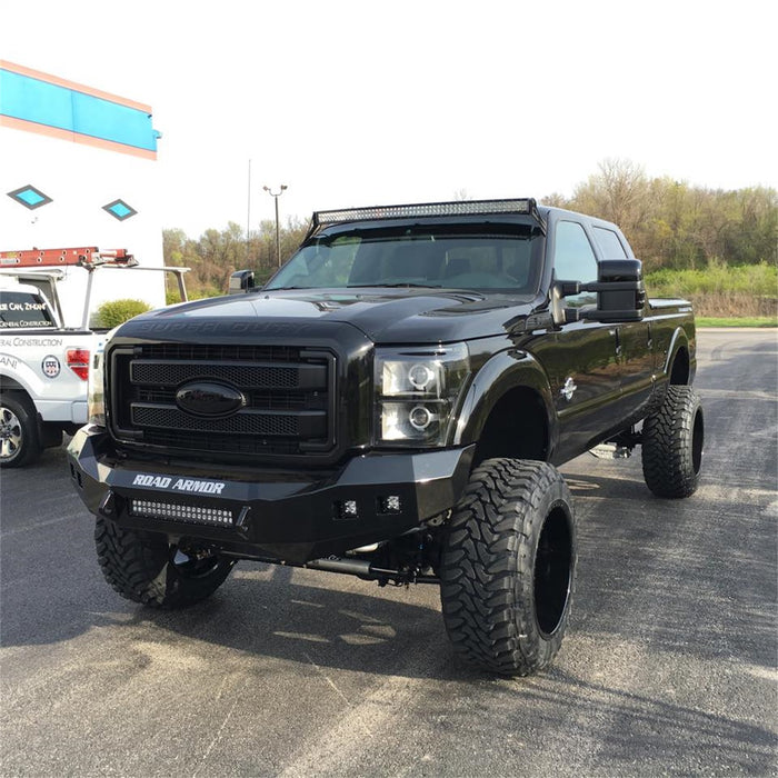 Road Armor 611R0B-NW Stealth Non-Winch Front Bumper; Satin Black; Square Fog Light Holes; - Truck Part Superstore