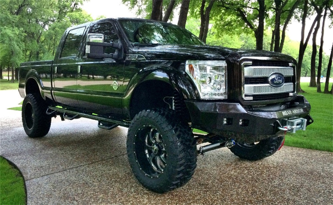 Road Armor 611R0B Stealth Winch Front Bumper; Satin Black; Square Fog Light Holes; - Truck Part Superstore