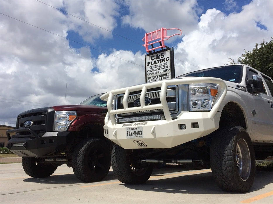 Road Armor 611R2B Stealth Winch Front Bumper; Titan II Guard; Satin Black; Square Fog Light Holes; - Truck Part Superstore
