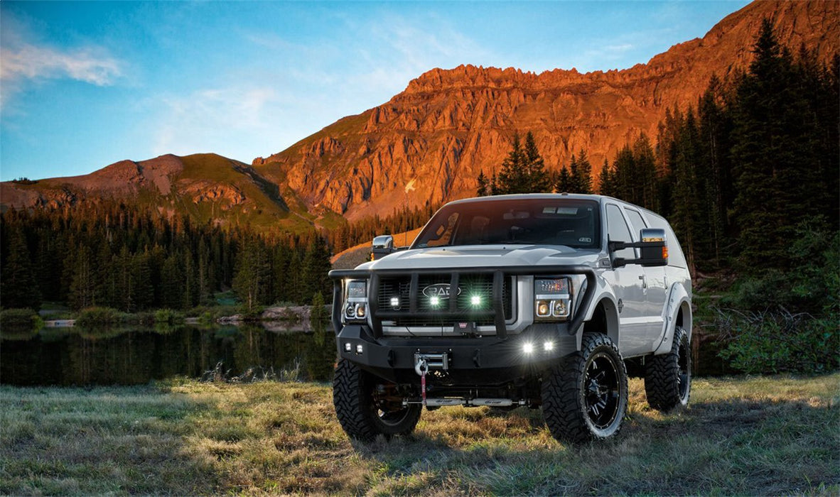 Road Armor 611R2B Stealth Winch Front Bumper; Titan II Guard; Satin Black; Square Fog Light Holes; - Truck Part Superstore