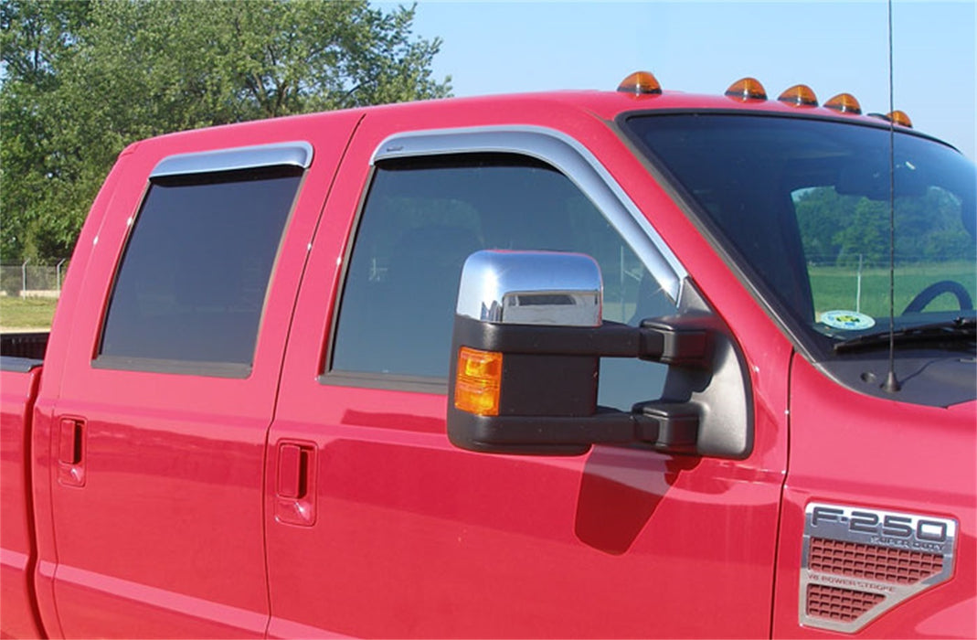 Stampede 6123-8 Tape-Onz™ Sidewind Deflector 4 pc.; Chrome; - Truck Part Superstore
