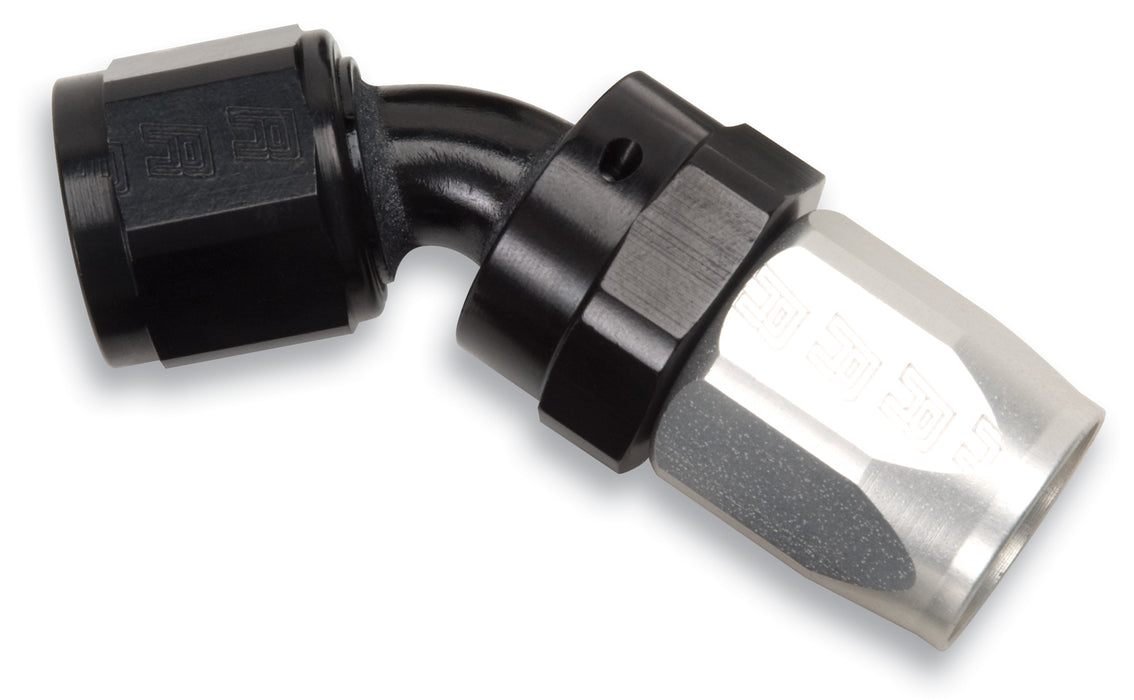 Russell 613123 Full Flow Swivel Hose End 45 Deg. End; Black/Clear; -12AN; - Truck Part Superstore