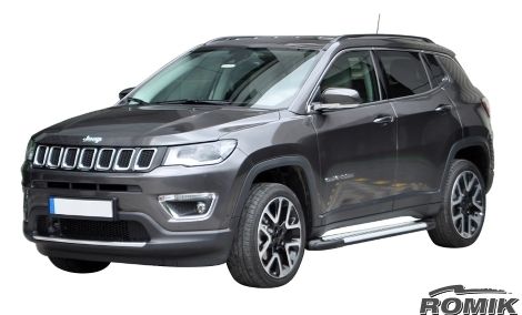 Romik 61315418 2017-Present Jeep Compass SUV Running Boards RAL-S Side Steps Silver Romik - Truck Part Superstore