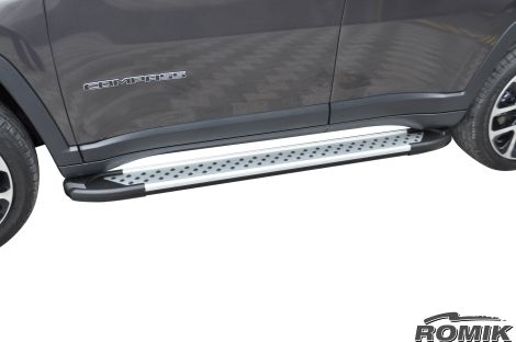 Romik 61315418 2017-Present Jeep Compass SUV Running Boards RAL-S Side Steps Silver Romik - Truck Part Superstore