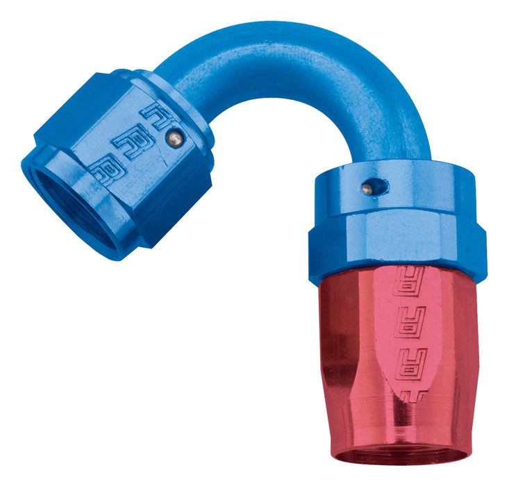 Russell 613420 Full Flow Swivel Hose End 120 Deg. End; Red/Blue; -10AN; Tight Radius 15/16 in.; - Truck Part Superstore