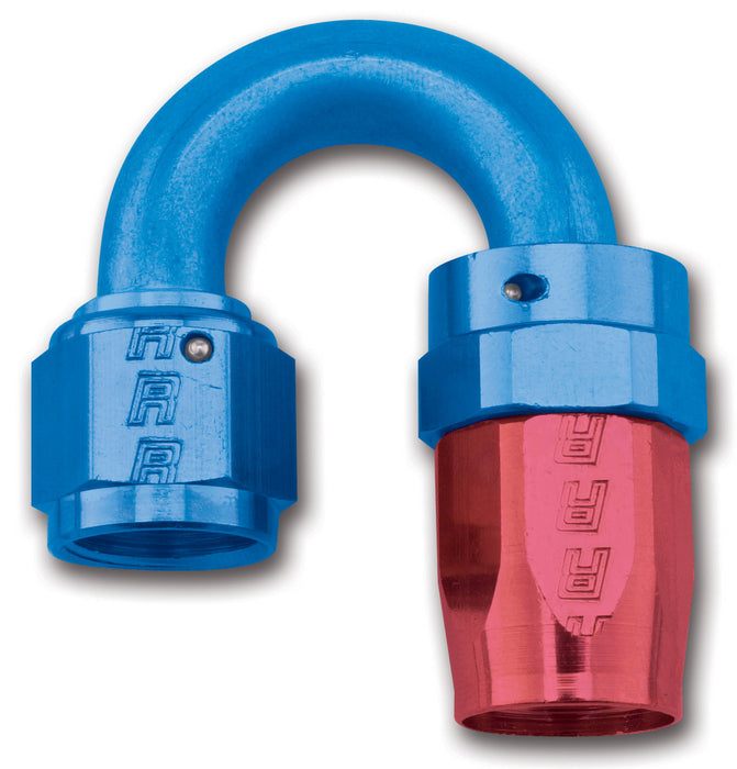 Russell 613500 Full Flow Swivel Hose End 180 Deg. End; Red/Blue; -06AN; Tight Radius 9/16 in.; - Truck Part Superstore