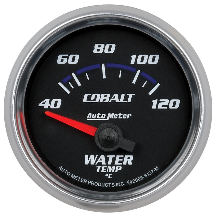 AutoMeter 6137-M GAUGE; WATER TEMP; 2 1/16in.; 40-120deg.C; ELECTRIC; COBALT - Truck Part Superstore