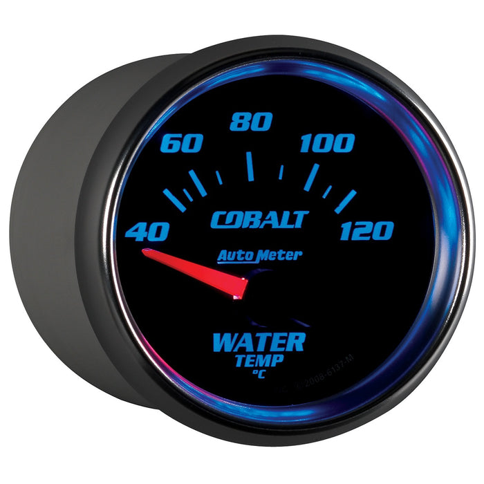 AutoMeter 6137-M GAUGE; WATER TEMP; 2 1/16in.; 40-120deg.C; ELECTRIC; COBALT - Truck Part Superstore