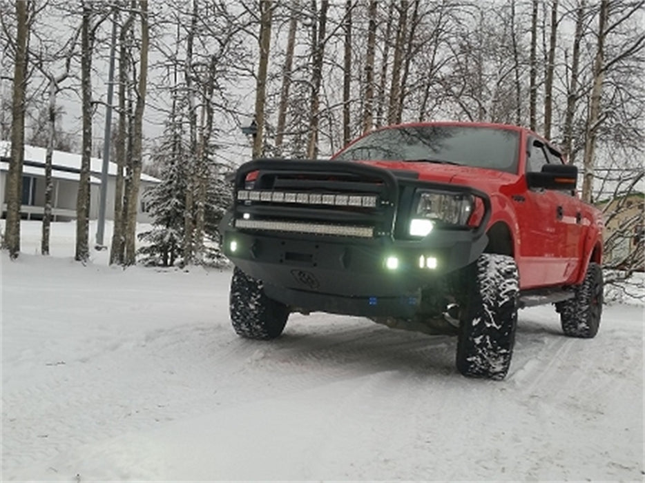 Road Armor 613R5B Stealth Winch Front Bumper; Lonestar Guard; Satin Black; Square Fog Light Holes; - Truck Part Superstore