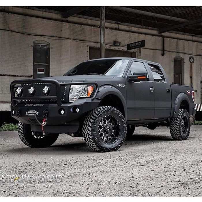 Road Armor 613R5B Stealth Winch Front Bumper; Lonestar Guard; Satin Black; Square Fog Light Holes; - Truck Part Superstore