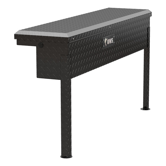 UWS EC30202 Gloss Black Aluminum 48in. Truck Side Tool Box with Low Profile (Heavy Packaging - Truck Part Superstore