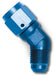 Russell 614703 45 Deg. Female AN To Male AN Adapter Fitting; Blue Anodized; Hose End Size -3AN; - Truck Part Superstore