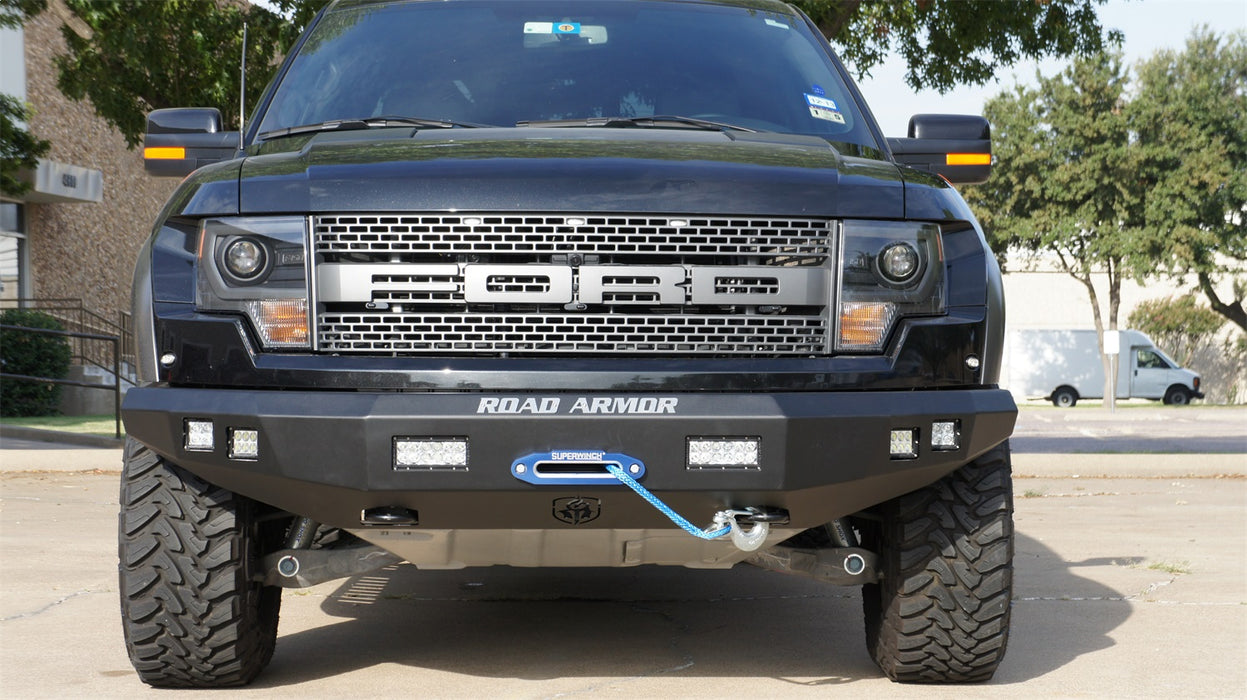 Road Armor 614R0B Stealth Winch Front Bumper; Steel; Satin Black; Square Fog Light Holes; - Truck Part Superstore