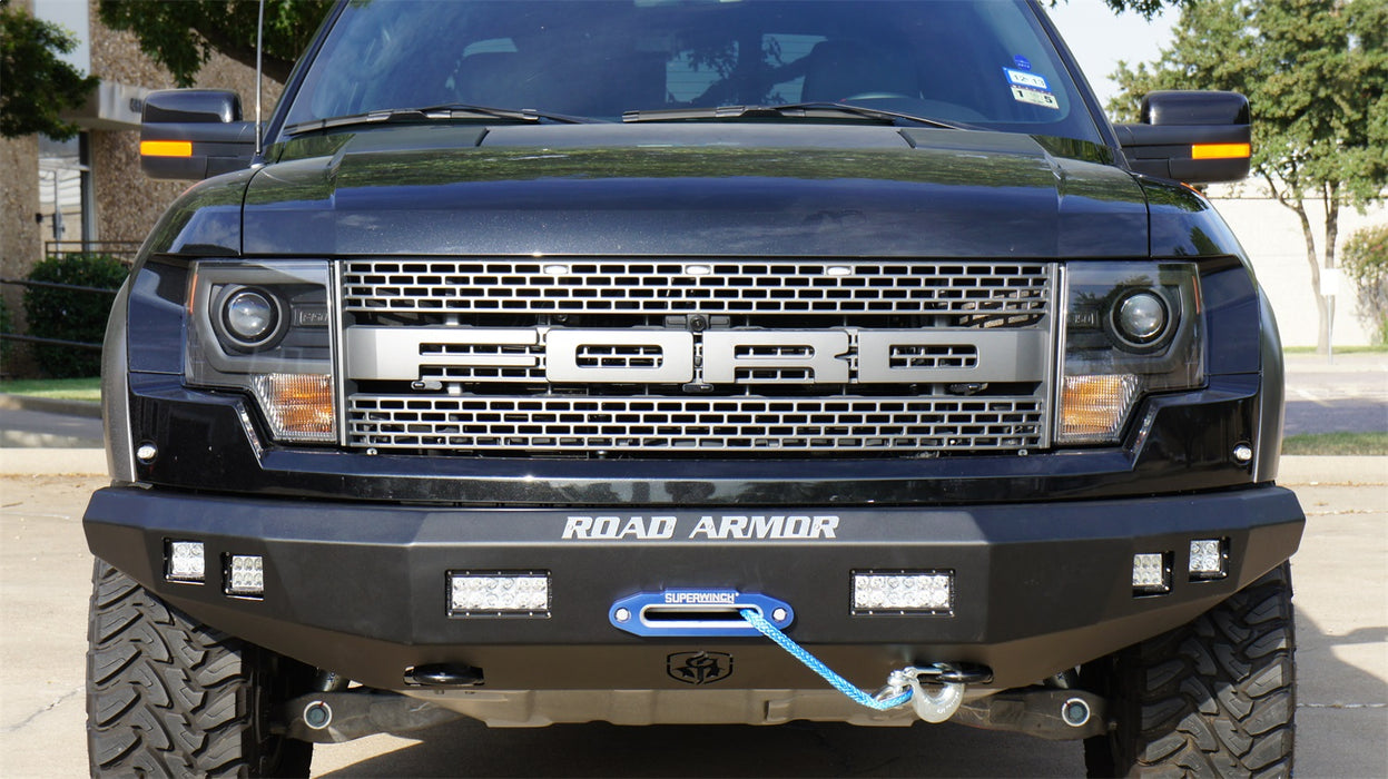 Road Armor 614R0B Stealth Winch Front Bumper; Steel; Satin Black; Square Fog Light Holes; - Truck Part Superstore