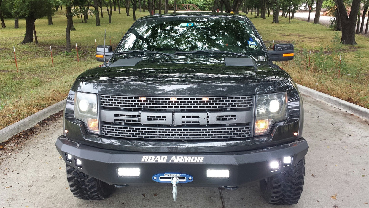 Road Armor 614R0B Stealth Winch Front Bumper; Steel; Satin Black; Square Fog Light Holes; - Truck Part Superstore