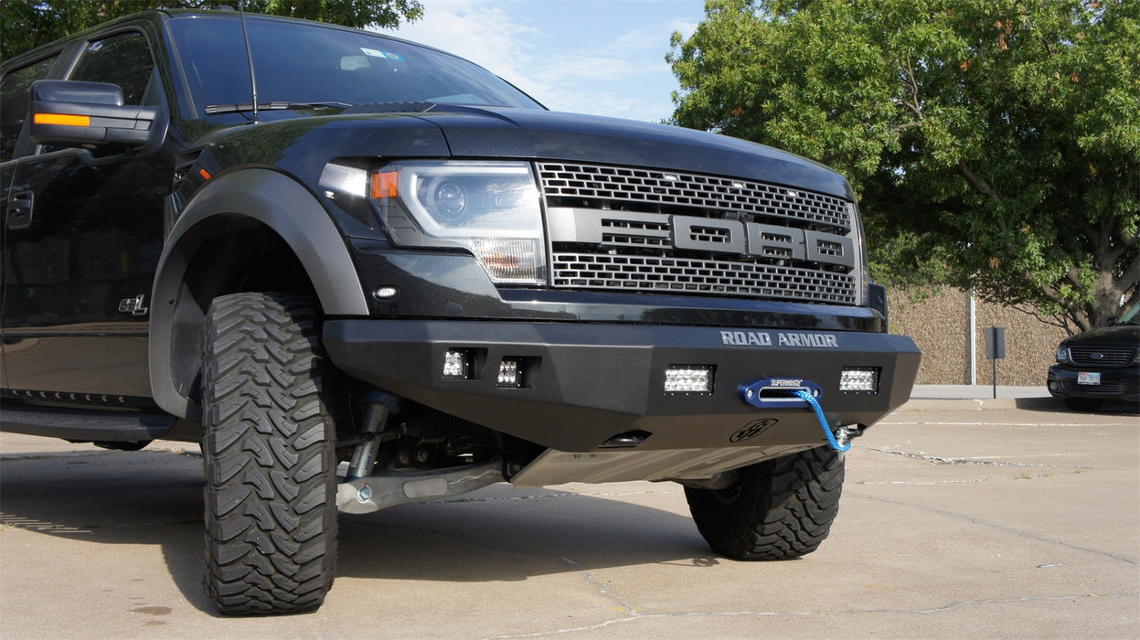 Road Armor 614R0B Stealth Winch Front Bumper; Steel; Satin Black; Square Fog Light Holes; - Truck Part Superstore