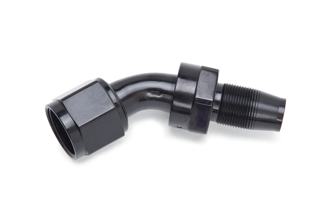 Russell 615103 Full Flow Swivel Hose End 45 Deg. End; -08AN; w/o Socket; Black; - Truck Part Superstore