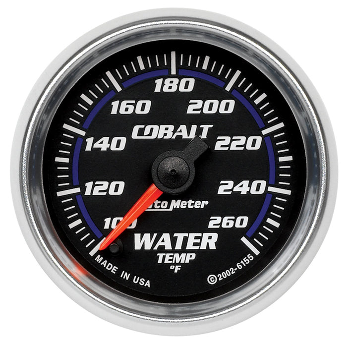 AutoMeter 6155 GAUGE; WATER TEMP; 2 1/16in.; 100-260deg.F; DIGITAL STEPPER MOTOR; COBALT - Truck Part Superstore