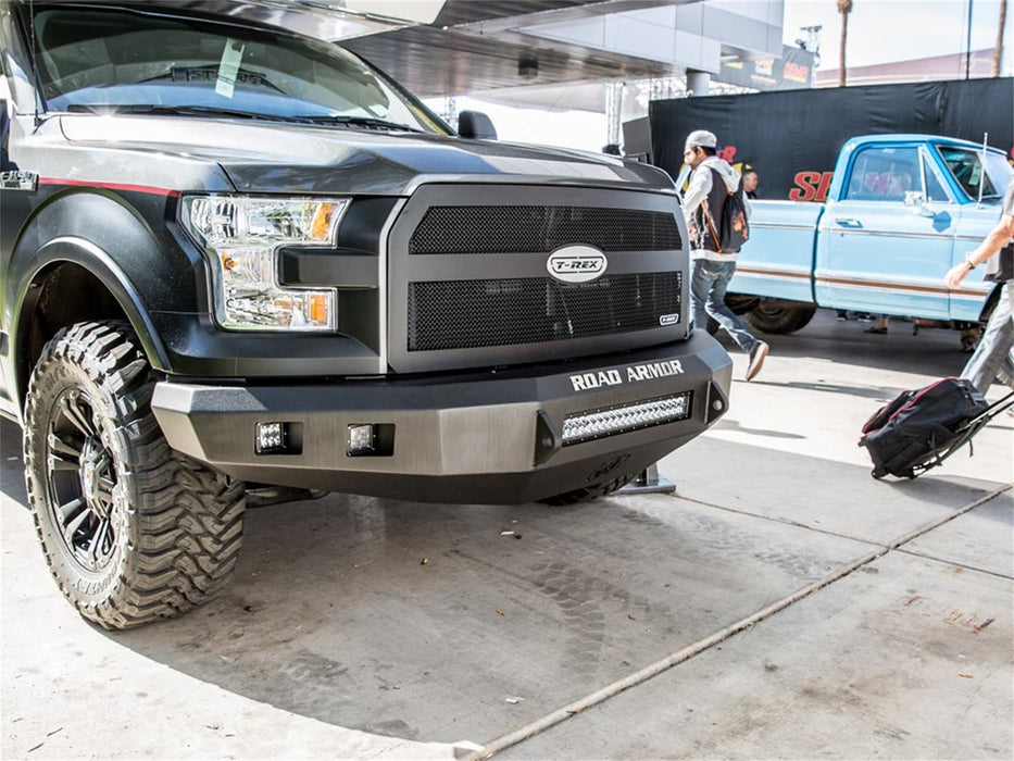 Road Armor 615R0B-NW Stealth Non-Winch Front Bumper; Steel; Satin Black; Square Fog Light Holes; - Truck Part Superstore