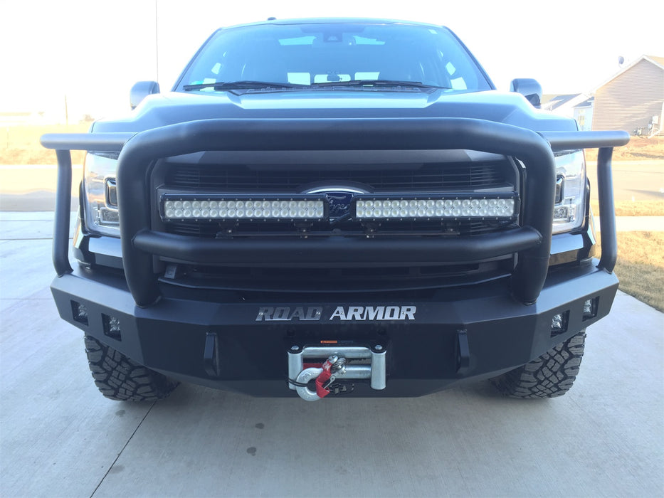 Road Armor 615R5B Stealth Winch Front Bumper; Lonestar Guard; Satin Black; Square Fog Light Holes; - Truck Part Superstore
