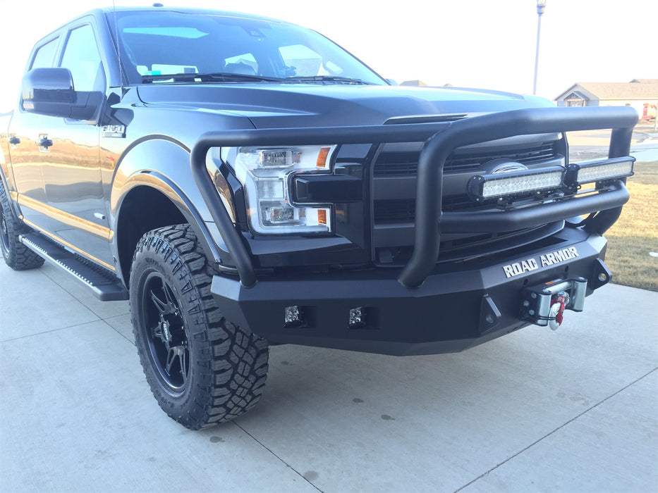 Road Armor 615R5B Stealth Winch Front Bumper; Lonestar Guard; Satin Black; Square Fog Light Holes; - Truck Part Superstore