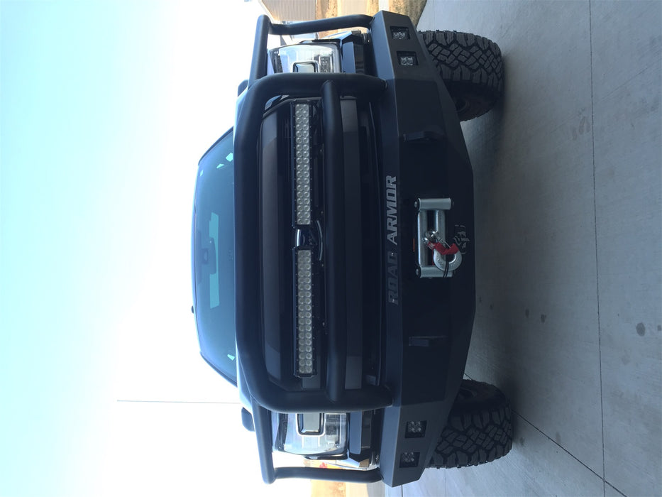 Road Armor 615R5B Stealth Winch Front Bumper; Lonestar Guard; Satin Black; Square Fog Light Holes; - Truck Part Superstore
