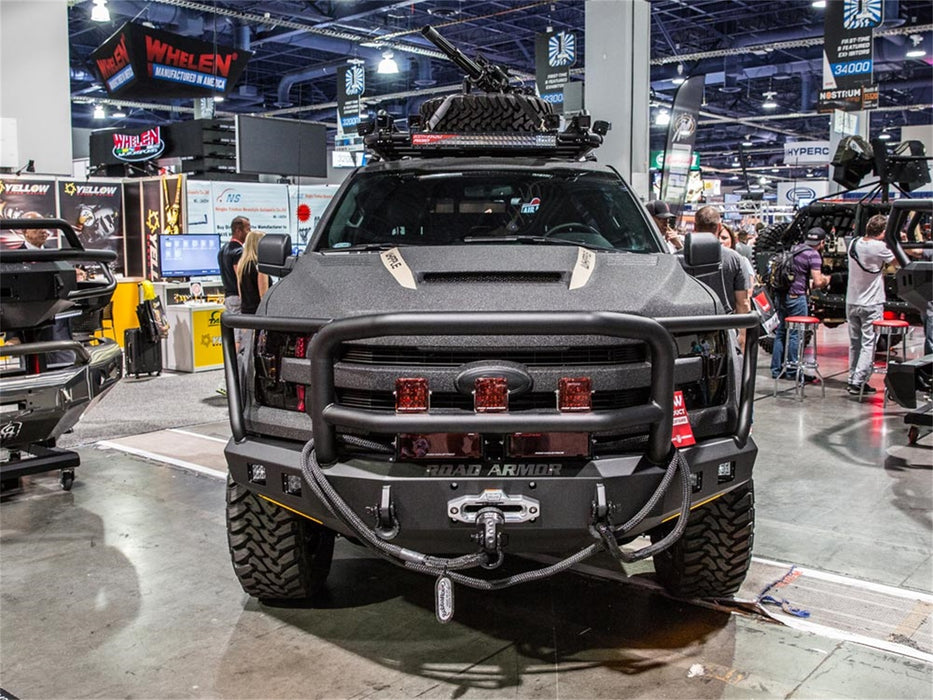 Road Armor 615R5B Stealth Winch Front Bumper; Lonestar Guard; Satin Black; Square Fog Light Holes; - Truck Part Superstore