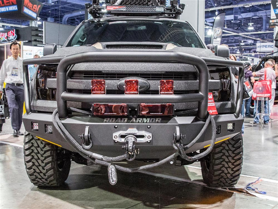 Road Armor 615R5B Stealth Winch Front Bumper; Lonestar Guard; Satin Black; Square Fog Light Holes; - Truck Part Superstore