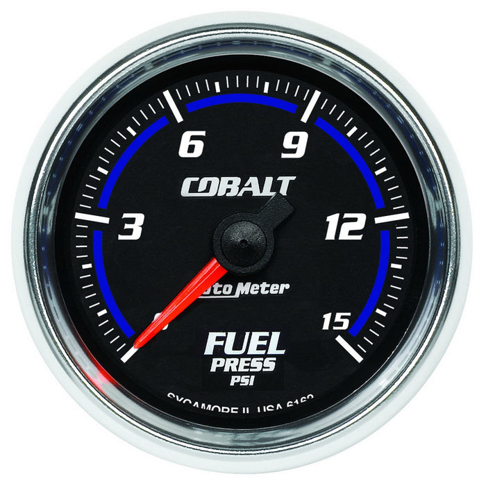 AutoMeter 6162 GAUGE; FUEL PRESSURE; 2 1/16in.; 15PSI; DIGITAL STEPPER MOTOR; COBALT - Truck Part Superstore