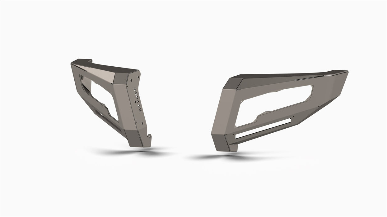 Road Armor 6174DF1 Identity Front Bumper Components; Wide End Pods; Raw Steel; - Truck Part Superstore