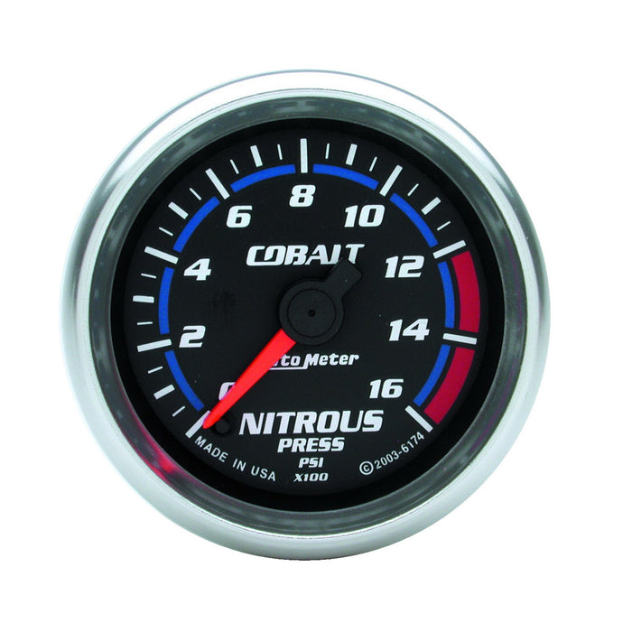 AutoMeter 6174 GAUGE; NITROUS PRESSURE; 2 1/16in.; 1600PSI; DIGITAL STEPPER MOTOR; COBALT - Truck Part Superstore