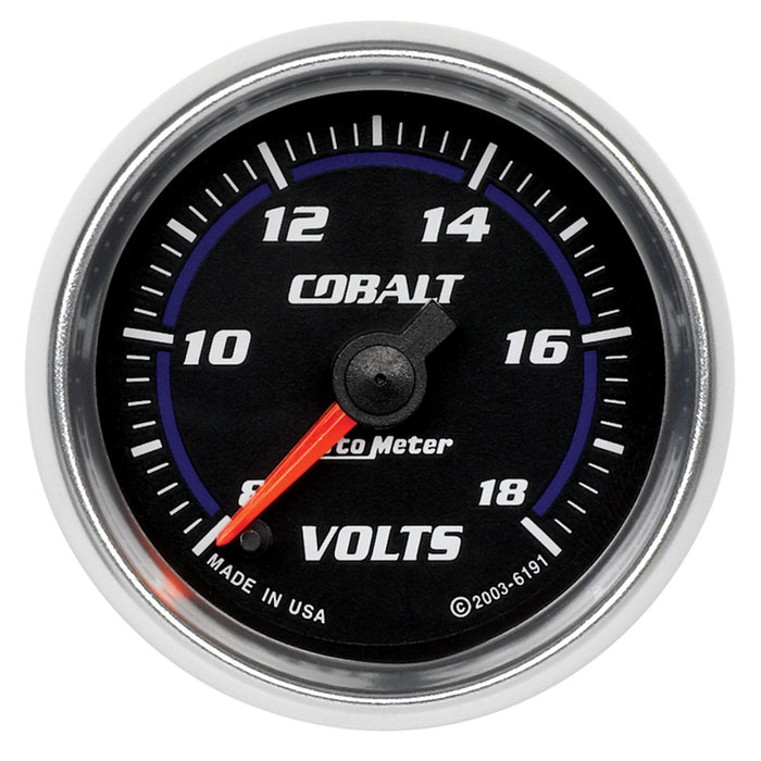 AutoMeter 6191 GAUGE; VOLTMETER; 2 1/16in.; 18V; DIGITAL STEPPER MOTOR; COBALT - Truck Part Superstore