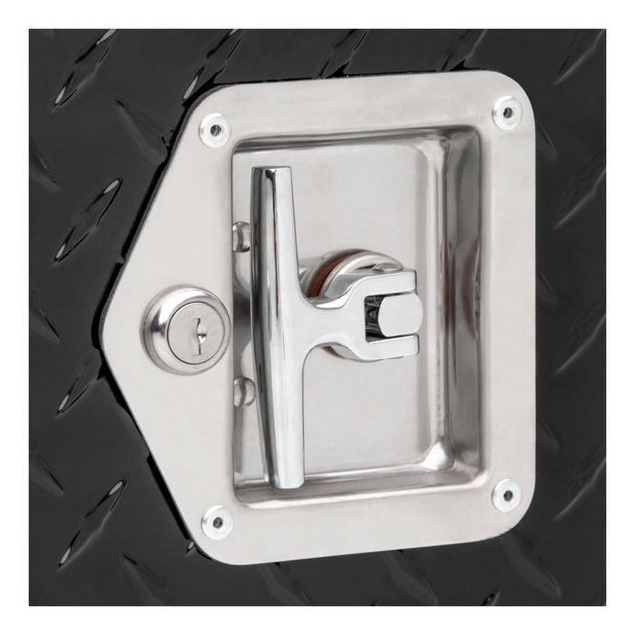 UWS FW-48-DS-D-BLK Gloss Black Aluminum 48in. Driver-Side Wheel Well Tool Box (LTL Shipping Only) - Truck Part Superstore