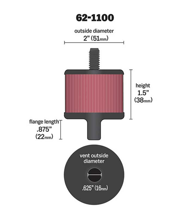 K&N 62-1100 Engine Crankcase Breather Element - Truck Part Superstore