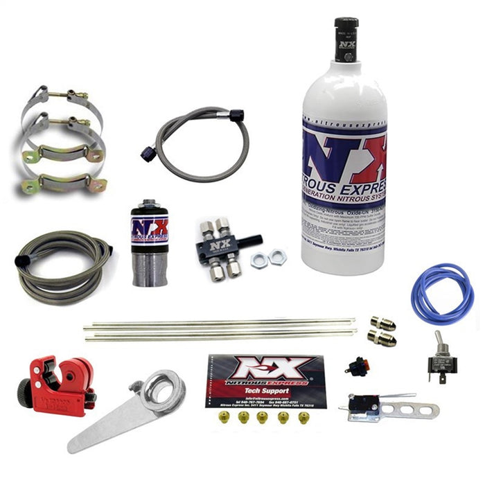 Nitrous Express 62000-1.0P MOTORCYCLE 4-CYLINDER DRY SYSTEM-1LB BOTTLE - Truck Part Superstore