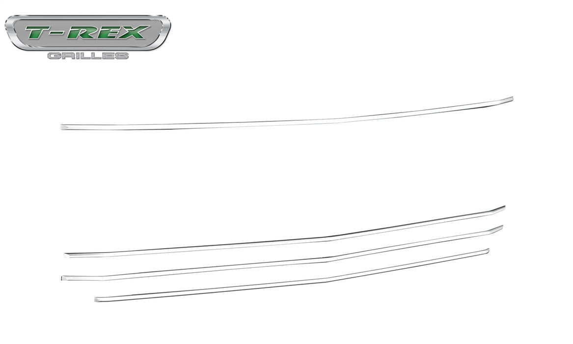 T-Rex Grilles 6211236 Billet Series Grille; Horizontal Round; Aluminum; Silver; 4 Pc; Overlay; - Truck Part Superstore