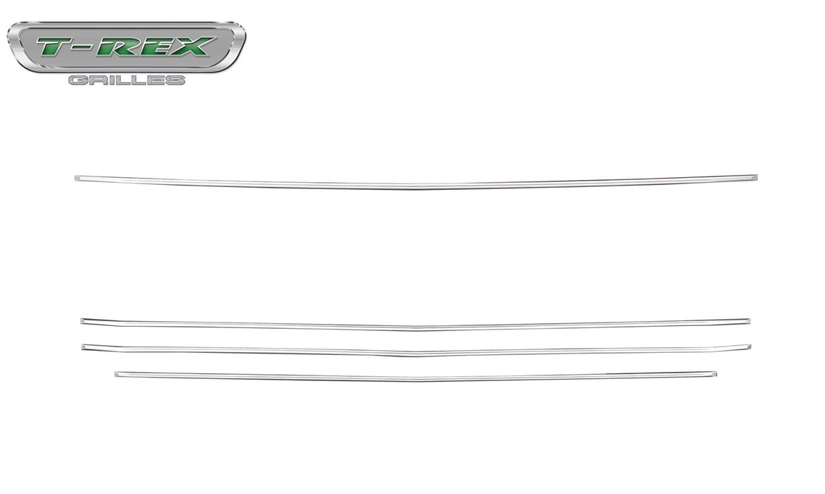 T-Rex Grilles 6211236 Billet Series Grille; Horizontal Round; Aluminum; Silver; 4 Pc; Overlay; - Truck Part Superstore
