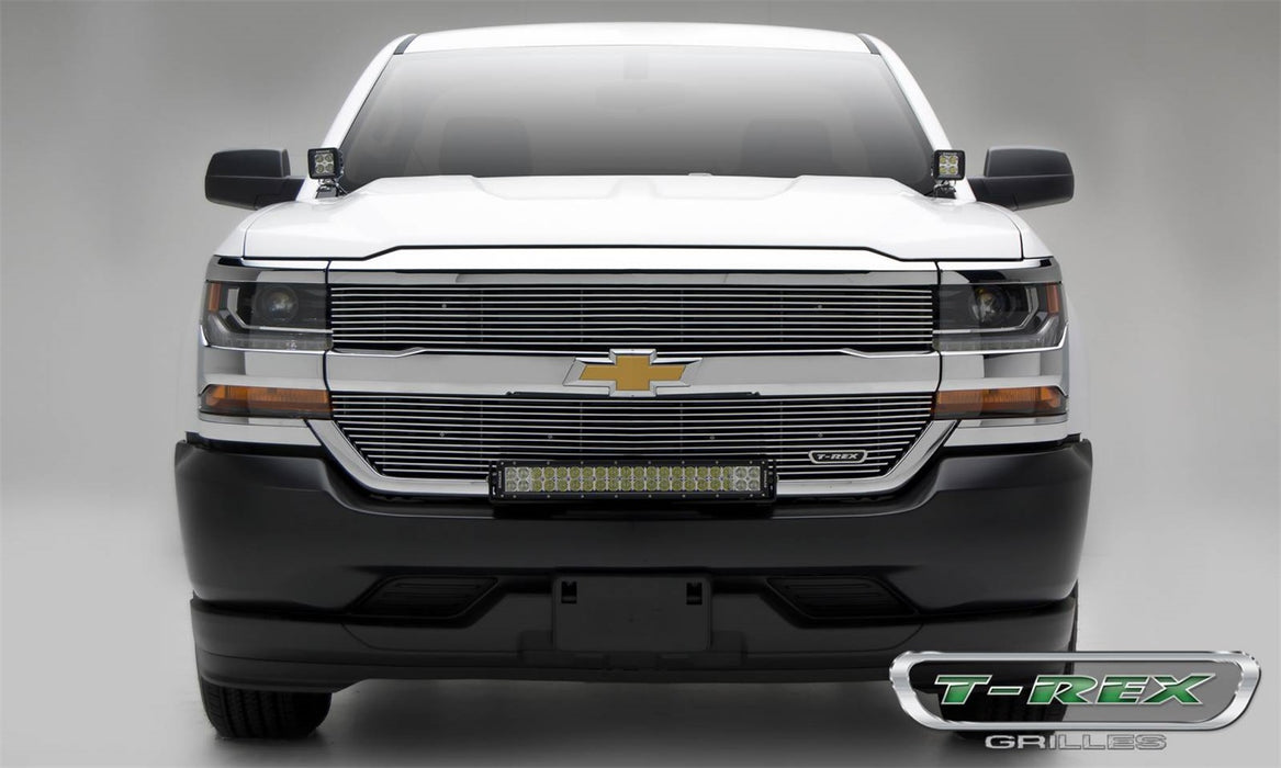 T-Rex Grilles 6211270 Laser Billet Series Grille; Horizontal; Aluminum; Polished; 2 Pc; Overlay; - Truck Part Superstore