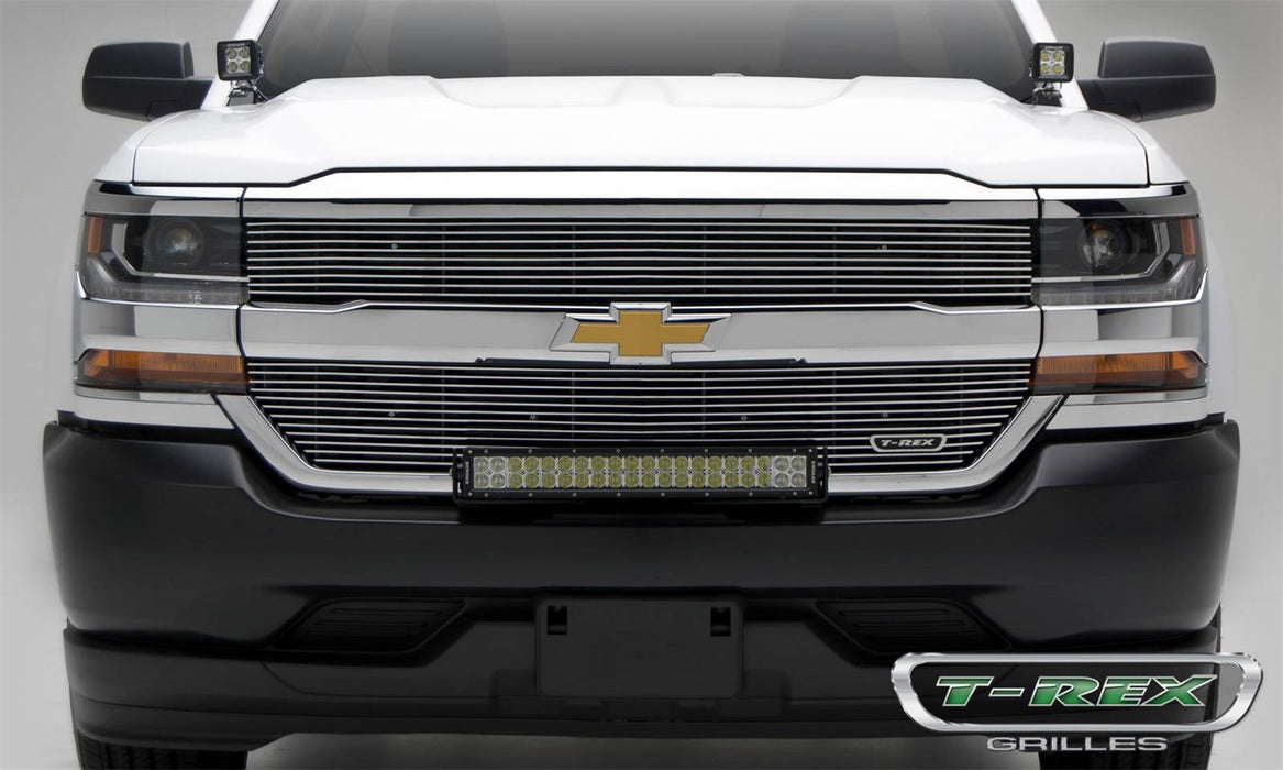 T-Rex Grilles 6211270 Laser Billet Series Grille; Horizontal; Aluminum; Polished; 2 Pc; Overlay; - Truck Part Superstore