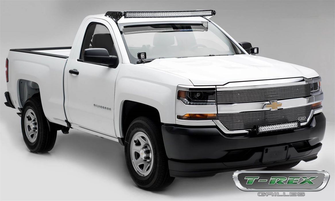 T-Rex Grilles 6211270 Laser Billet Series Grille; Horizontal; Aluminum; Polished; 2 Pc; Overlay; - Truck Part Superstore